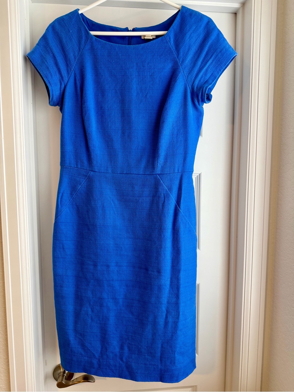Classic Cap-Sleeve Blue Dress